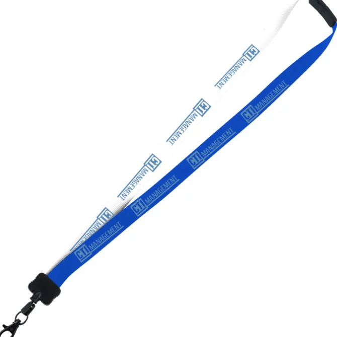 Two-Tone Smooth Nylon Lanyard - 7/8 inches - 36 inches - Metal Lobster Claw