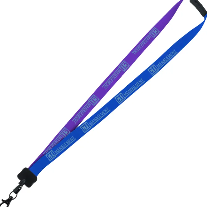 Two-Tone Smooth Nylon Lanyard - 7/8 inches - 36 inches - Metal Lobster Claw