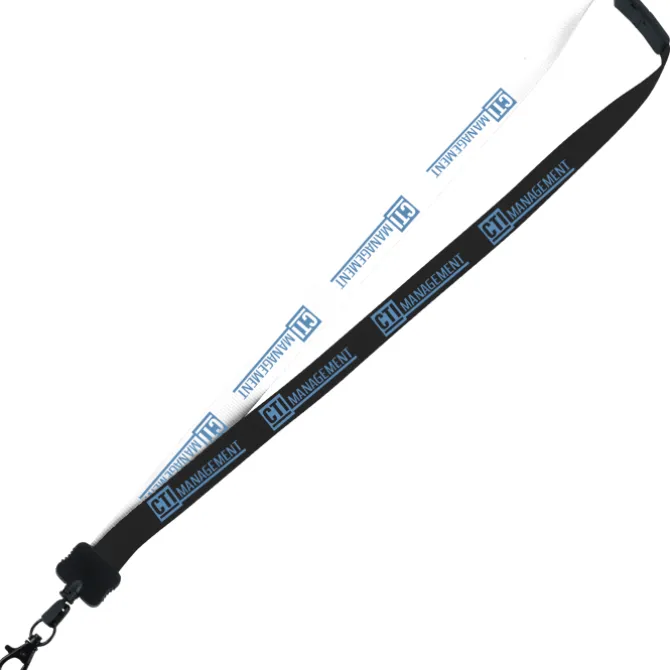 Two-Tone Smooth Nylon Lanyard - 7/8 inches - 36 inches - Metal Lobster Claw