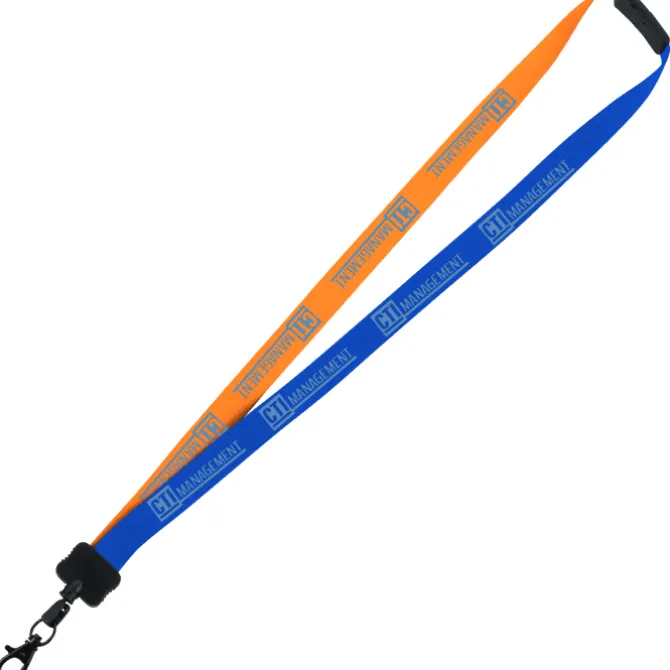 Two-Tone Smooth Nylon Lanyard - 7/8 inches - 36 inches - Metal Lobster Claw