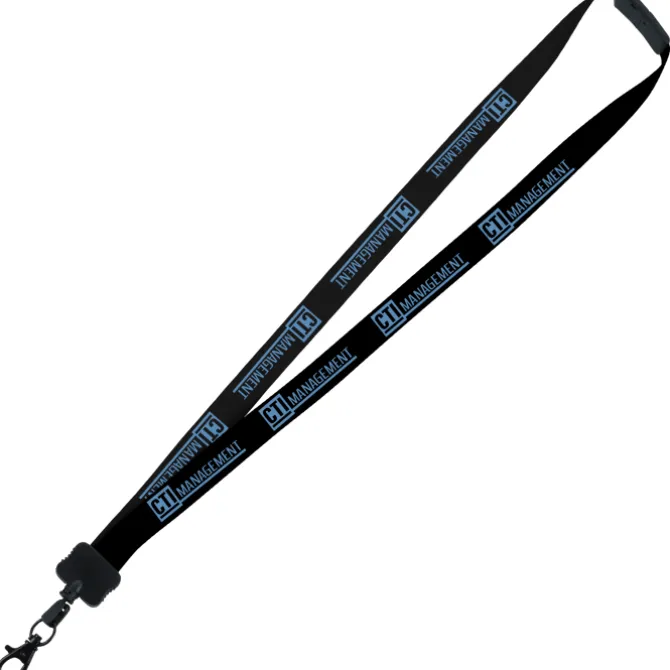 Two-Tone Smooth Nylon Lanyard - 7/8 inches - 36 inches - Metal Lobster Claw