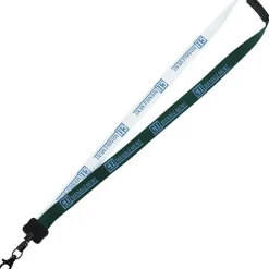 Two-Tone Smooth Nylon Lanyard - 7/8 inches - 36 inches - Metal Lobster Claw