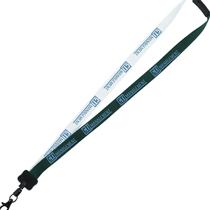 Two-Tone Smooth Nylon Lanyard - 7/8 inches - 36 inches - Metal Lobster Claw