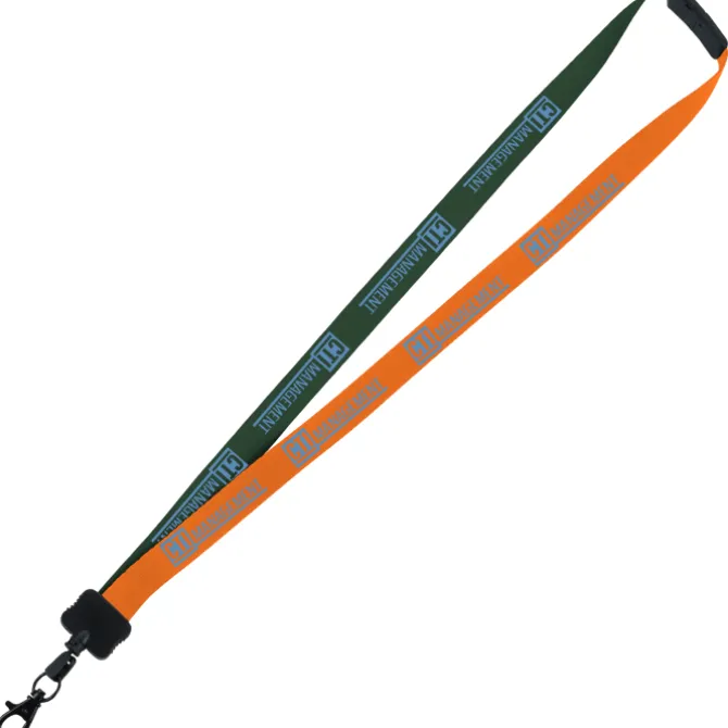 Two-Tone Smooth Nylon Lanyard - 7/8 inches - 36 inches - Metal Lobster Claw