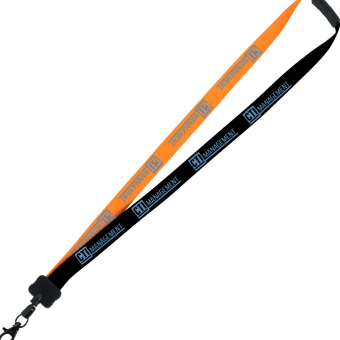 Two-Tone Smooth Nylon Lanyard - 7/8 inches - 36 inches - Metal Lobster Claw