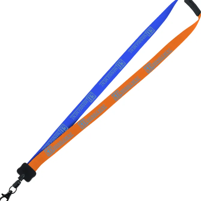Two-Tone Smooth Nylon Lanyard - 7/8 inches - 36 inches - Metal Lobster Claw