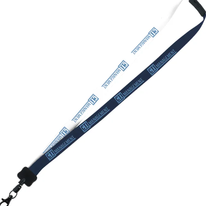 Two-Tone Smooth Nylon Lanyard - 7/8 inches - 36 inches - Metal Lobster Claw