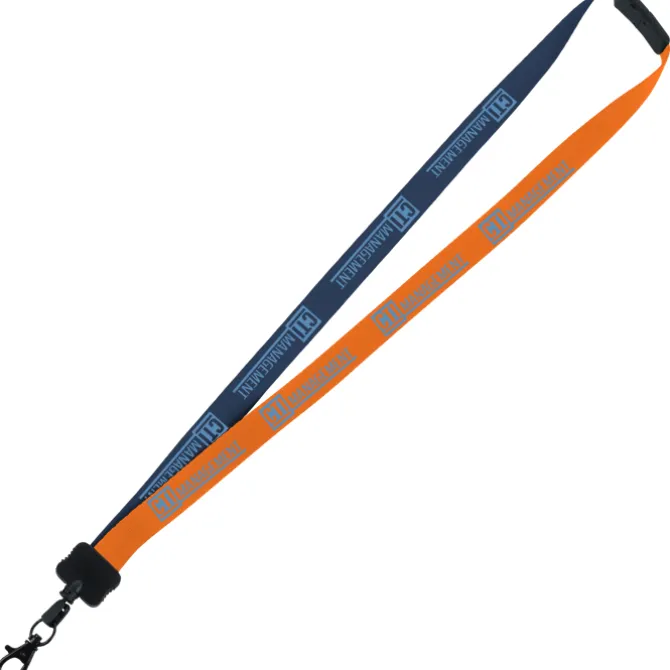 Two-Tone Smooth Nylon Lanyard - 7/8 inches - 36 inches - Metal Lobster Claw