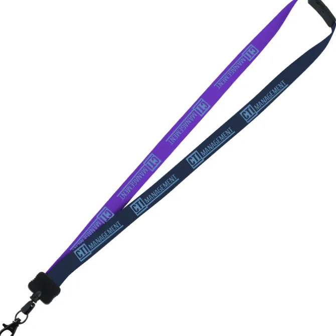 Two-Tone Smooth Nylon Lanyard - 7/8 inches - 36 inches - Metal Lobster Claw