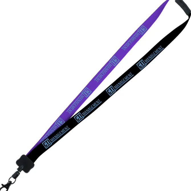 Two-Tone Smooth Nylon Lanyard - 7/8 inches - 36 inches - Metal Lobster Claw