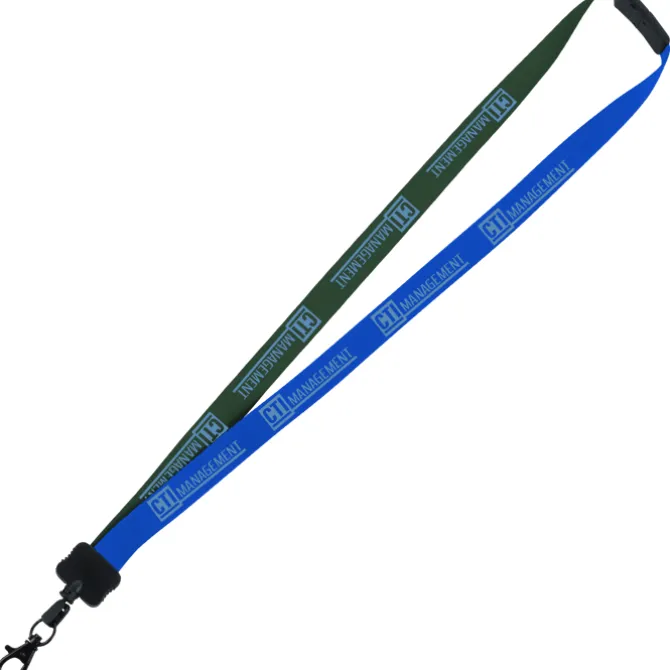 Two-Tone Smooth Nylon Lanyard - 7/8 inches - 36 inches - Metal Lobster Claw