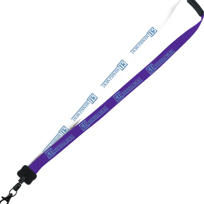 Two-Tone Smooth Nylon Lanyard - 7/8 inches - 36 inches - Metal Lobster Claw