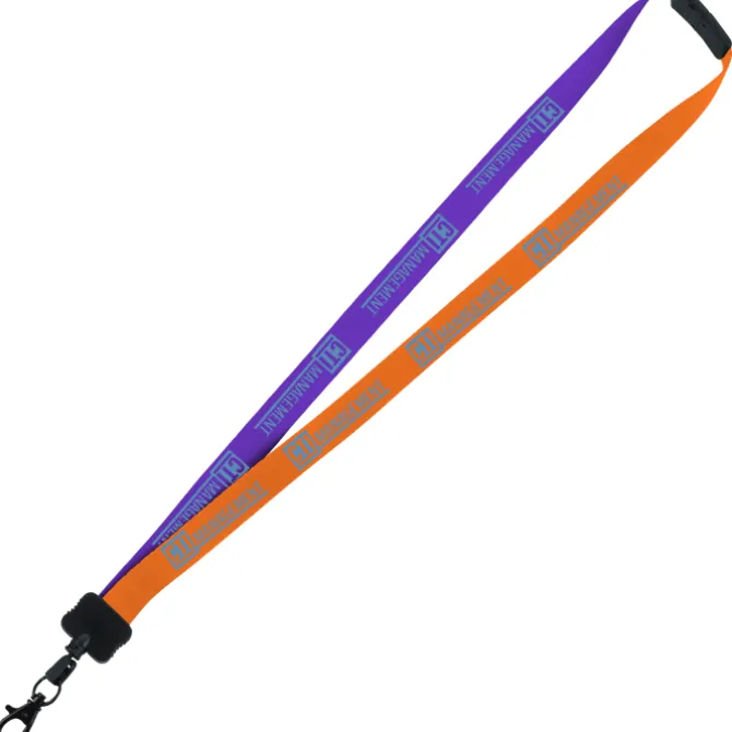 Two-Tone Smooth Nylon Lanyard - 7/8 inches - 36 inches - Metal Lobster Claw