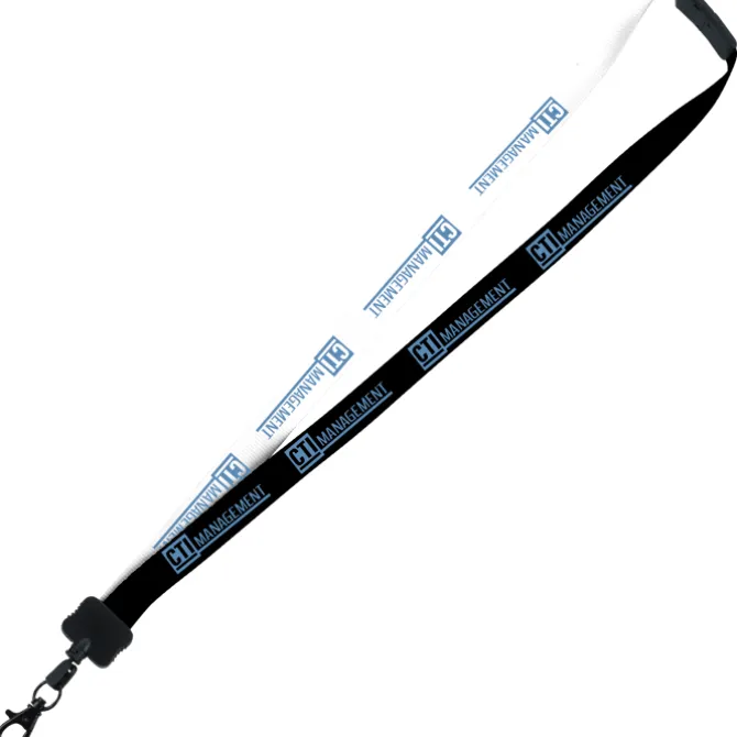 Two-Tone Smooth Nylon Lanyard - 7/8 inches - 36 inches - Metal Lobster Claw
