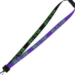 Two-Tone Smooth Nylon Lanyard - 7/8 inches - 34 inches - Plastic Swivel Snap Hook