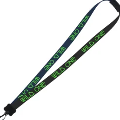 Two-Tone Smooth Nylon Lanyard - 7/8 inches - 34 inches - Plastic Swivel Snap Hook