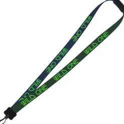Two-Tone Smooth Nylon Lanyard - 7/8 inches - 34 inches - Plastic Swivel Snap Hook