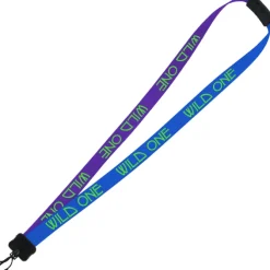 Two-Tone Smooth Nylon Lanyard - 7/8 inches - 34 inches - Plastic Swivel Snap Hook