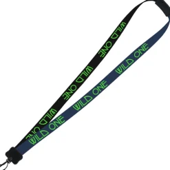 Two-Tone Smooth Nylon Lanyard - 7/8 inches - 34 inches - Plastic Swivel Snap Hook