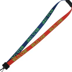 Two-Tone Smooth Nylon Lanyard - 7/8 inches - 34 inches - Plastic Swivel Snap Hook