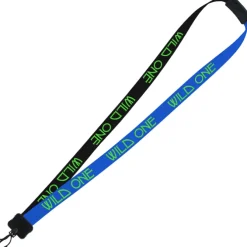 Two-Tone Smooth Nylon Lanyard - 7/8 inches - 34 inches - Plastic Swivel Snap Hook