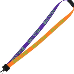 Two-Tone Smooth Nylon Lanyard - 7/8 inches - 34 inches - Plastic Swivel Snap Hook