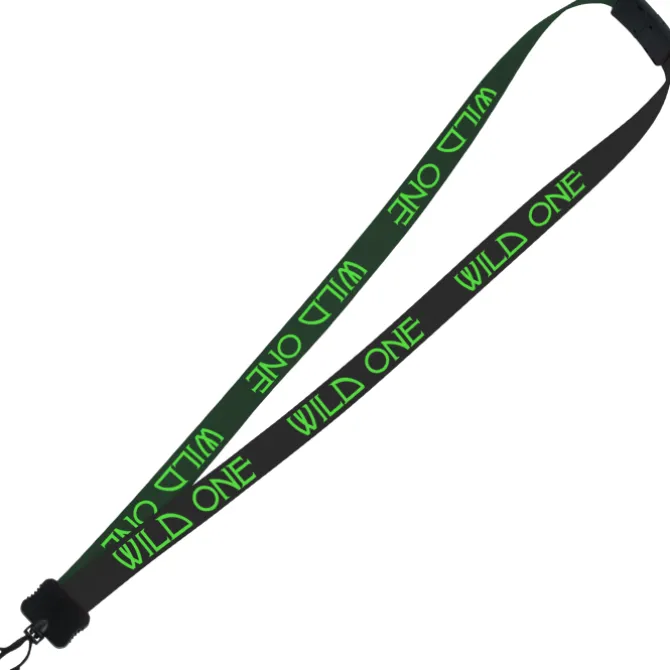 Two-Tone Smooth Nylon Lanyard - 7/8 inches - 34 inches - Plastic Swivel Snap Hook