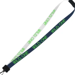Two-Tone Smooth Nylon Lanyard - 7/8 inches - 34 inches - Plastic Swivel Snap Hook