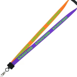 Two-Tone Smooth Nylon Lanyard - 7/8 inches - 34 inches - Snap with Metal Bulldog Clip
