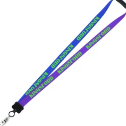 Two-Tone Smooth Nylon Lanyard - 7/8 inches - 34 inches - Snap with Metal Bulldog Clip