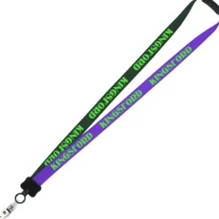 Two-Tone Smooth Nylon Lanyard - 7/8 inches - 34 inches - Snap with Metal Bulldog Clip