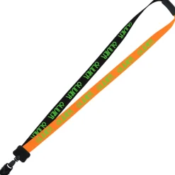 Two-Tone Smooth Nylon Lanyard - 7/8 inches - 34 inches - Large Metal Bulldog Clip