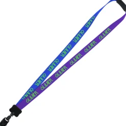 Two-Tone Smooth Nylon Lanyard - 7/8 inches - 34 inches - Large Metal Bulldog Clip