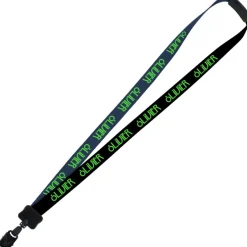 Two-Tone Smooth Nylon Lanyard - 7/8 inches - 34 inches - Large Metal Bulldog Clip