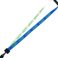 Two-Tone Smooth Nylon Lanyard - 7/8 inches - 34 inches - Large Metal Bulldog Clip