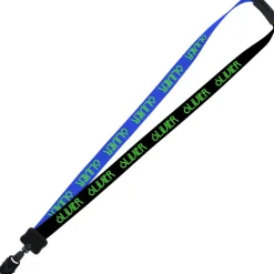 Two-Tone Smooth Nylon Lanyard - 7/8 inches - 34 inches - Large Metal Bulldog Clip