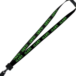 Two-Tone Smooth Nylon Lanyard - 7/8 inches - 34 inches - Large Metal Bulldog Clip