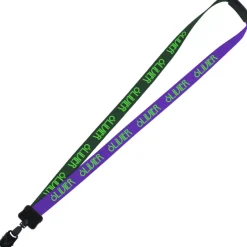 Two-Tone Smooth Nylon Lanyard - 7/8 inches - 34 inches - Large Metal Bulldog Clip