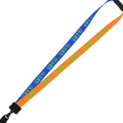 Two-Tone Smooth Nylon Lanyard - 7/8 inches - 34 inches - Large Metal Bulldog Clip