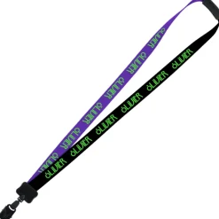 Two-Tone Smooth Nylon Lanyard - 7/8 inches - 34 inches - Large Metal Bulldog Clip