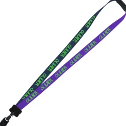 Two-Tone Smooth Nylon Lanyard - 7/8 inches - 34 inches - Large Metal Bulldog Clip