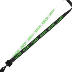 Two-Tone Smooth Nylon Lanyard - 7/8 inches - 34 inches - Large Metal Bulldog Clip