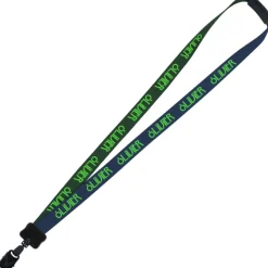 Two-Tone Smooth Nylon Lanyard - 7/8 inches - 34 inches - Large Metal Bulldog Clip