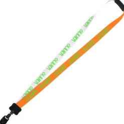 Two-Tone Smooth Nylon Lanyard - 7/8 inches - 34 inches - Large Metal Bulldog Clip