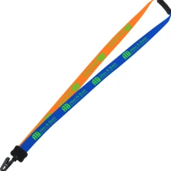 Two-Tone Smooth Nylon Lanyard - 7/8 inches - 36 inches - Plastic Bulldog Clip