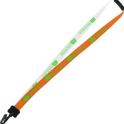 Two-Tone Smooth Nylon Lanyard - 7/8 inches - 36 inches - Plastic Bulldog Clip