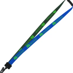 Two-Tone Smooth Nylon Lanyard - 7/8 inches - 36 inches - Plastic Bulldog Clip
