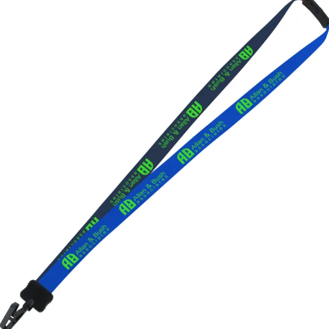 Two-Tone Smooth Nylon Lanyard - 7/8 inches - 36 inches - Plastic Bulldog Clip