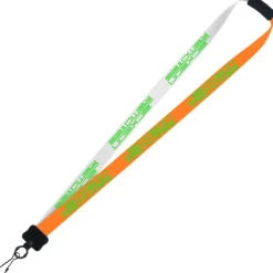 Two-Tone Smooth Nylon Lanyard - 7/8 inches - 36 inches - Metal Swivel Snap Hook