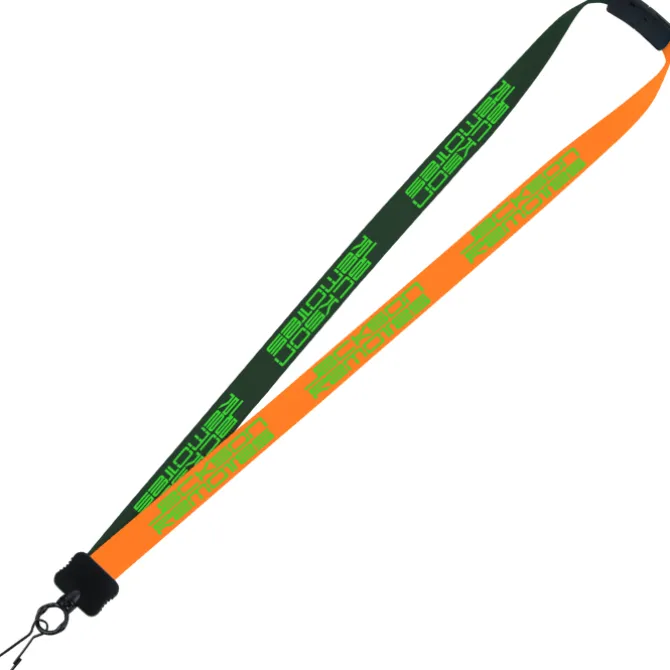 Two-Tone Smooth Nylon Lanyard - 7/8 inches - 36 inches - Metal Swivel Snap Hook